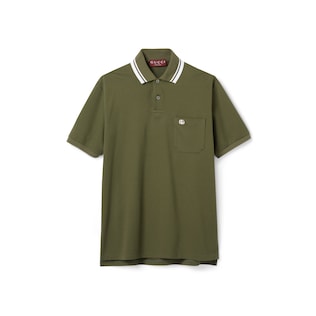 Cotton piquet polo shirt with embroidery