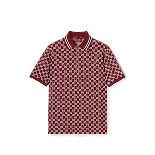Polo in piquet di cotone GG jacquard