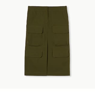 Cotton canvas skirt with embroidery