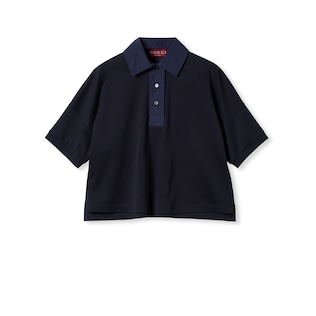 Cotton jersey polo shirt with embroidery