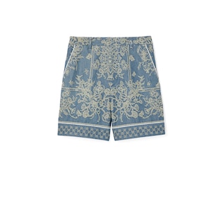 Shorts in denim GG jacquard