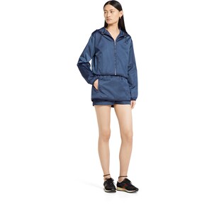 Gabardine jacket with metal logo