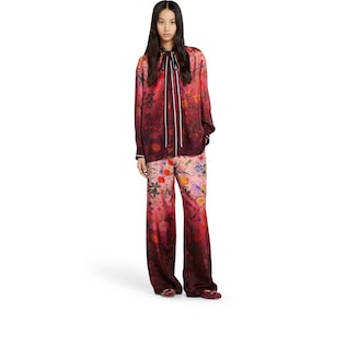 Printed silk pants