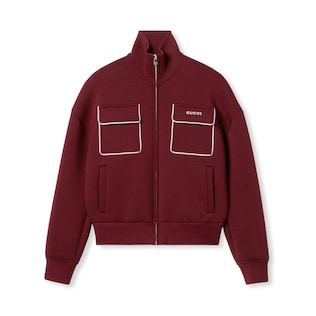 Jersey zip sweatshirt with logo