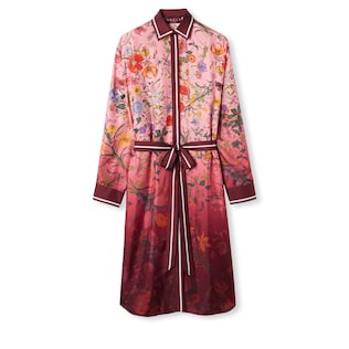 Robe chemise en twill de soie imprimé