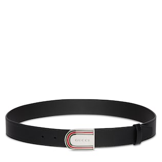 Belt with enameled Web detail buckle