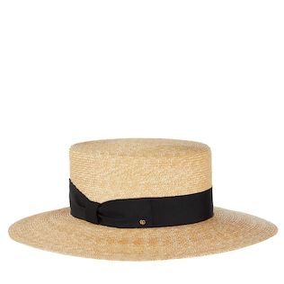 Straw hat with grosgrain detail