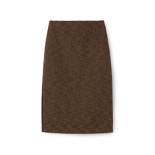 Seeded wool skirt