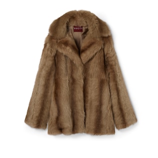 Degradé soft shearling peacoat