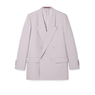 Double-breast wool gabardine jacket