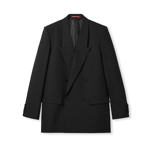 Double-breast technical panama jacket