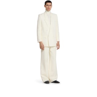 Double-breast technical panama jacket