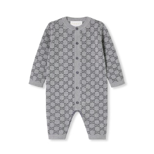 Baby GG wool jacquard one-piece