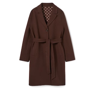 Reversible silk wool coat