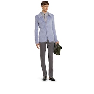 Brushed wool mohair cardigan