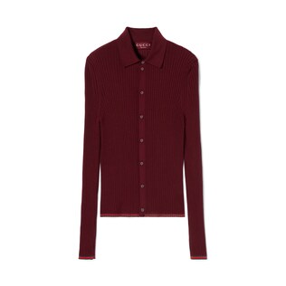 Fine cashmere silk polo shirt with Web