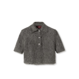 Top in mohair spazzolato extra fine