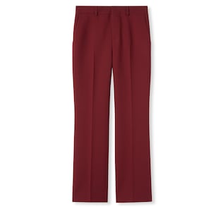 Wool silk pants with embroidery