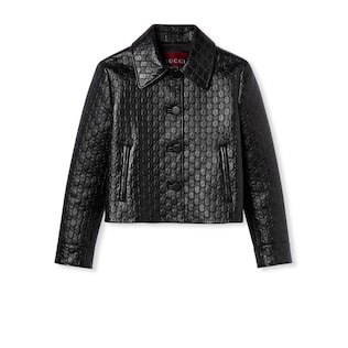 Embossed GG leather jacket