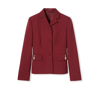 Crêpe wool silk jacket with tiger