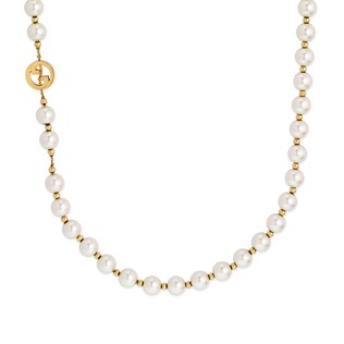 Gucci Interlocking long pearl necklace