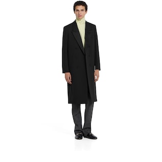 Double wool and satin coat