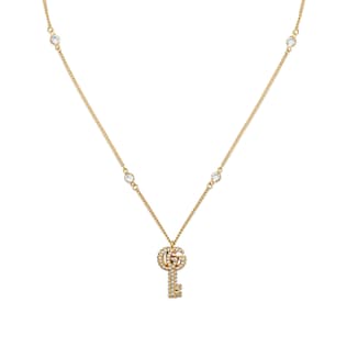 Double G key necklace with crystals