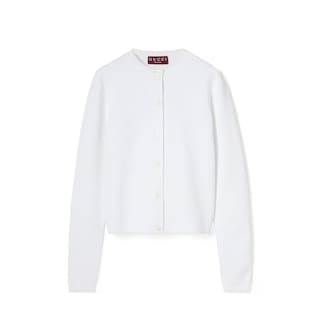 Stretch GG viscose jacquard cardigan