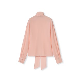 Crêpe de chine shirt with neck bow