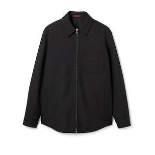 Overshirt aus Wolltwill mit Reißverschluss