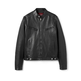 Chaqueta con cremallera de piel suave
