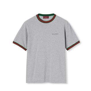 エンブロイダリー付き コットンジャージー Tシャツ