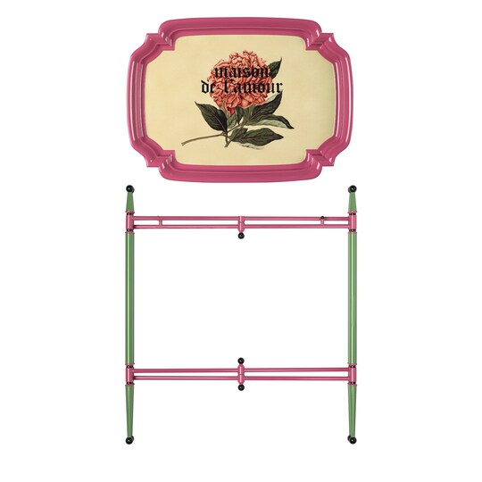 Gucci "Maison De L'Amour" print metal folding tray. 1 Gucci "Maison De L'Amour" print metal folding tray. 1