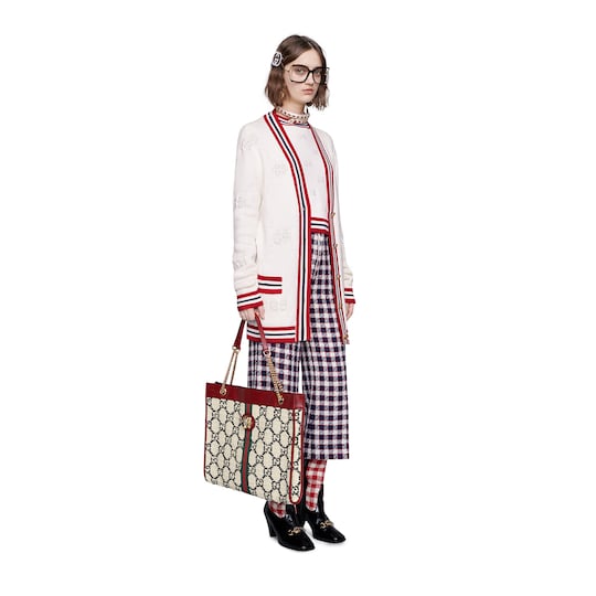 Gucci GG knit elongated cardigan. 1 Gucci GG knit elongated cardigan. 1
