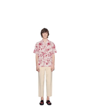 Sea Storm print bowling shirt