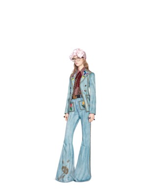 Jacke aus Denim mit Stickerei und Nieten
