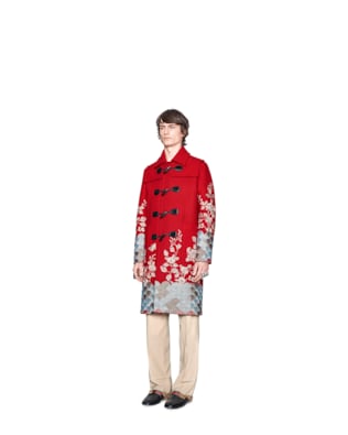 Embroidered twill coat