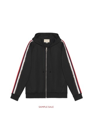 Crystal embroidered jersey sweatshirt