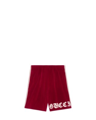 アップリケ付き ベルベット ショートパンツ