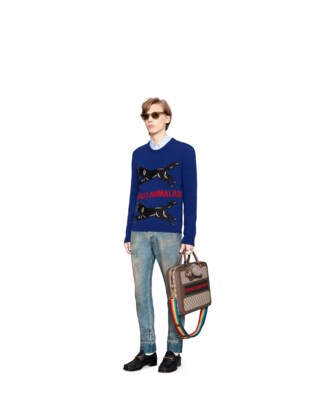 Embroidered wool knitted sweater