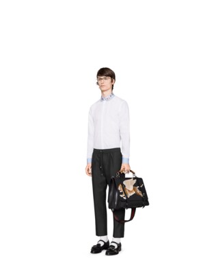 Camicia in popeline con colletto ricamato