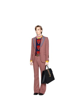 Tiger jacquard wool knitted sweater