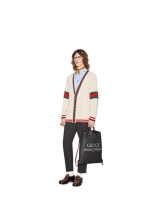 Zaino Gucci Print in pelle con coulisse
