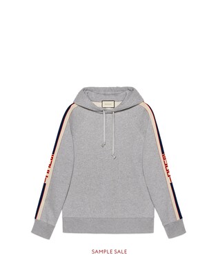 Hooded sweatshirt with Gucci stripe
