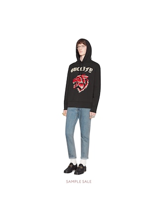 Guccify cotton sweatshirt with wolf