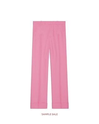 Pantalone con risvolti in gabardina rétro