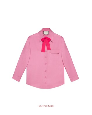 Camicia in seta con fiocco
