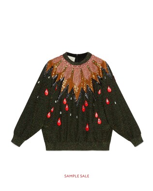Embroidered knit top