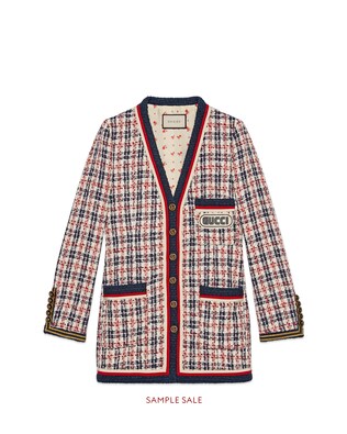 Chaqueta a Cuadros con Parche Gucci