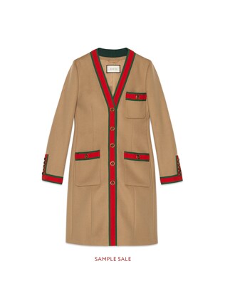 Cappotto in lana con motivo Web